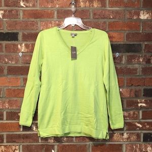 Lime green soft J Jill pullover shirt/sweater NWT, XS